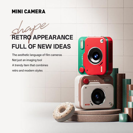 Mini Retro Keychain Camera - 48MP Photos, 1080P HD Video with Built-in Filters & Flash(green).
