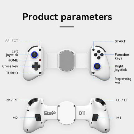 Multi-Platform Telescopic Gaming Controller - Hall Triggers, Esports 3D Joysticks & Macro Programming(white).