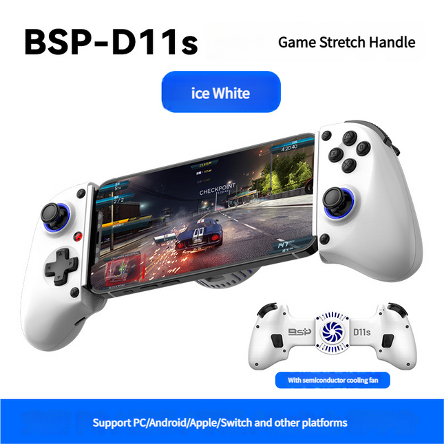 Multi-Platform Telescopic Gaming Controller - Hall Triggers, Esports 3D Joysticks & Macro Programming(White With radiator).