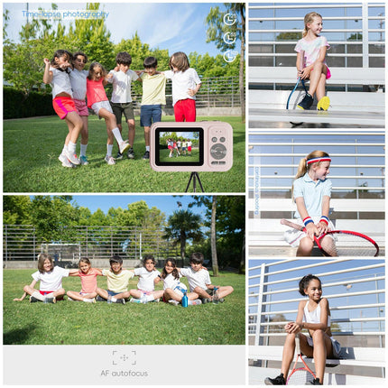 48MP Digital Camera with 16x Zoom & AF Autofocus - Full HD Vlogging Camera for Beginners & Kids(Pink).