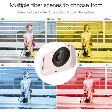 48MP Digital Camera with 16x Zoom & AF Autofocus - Full HD Vlogging Camera for Beginners & Kids(Pink).