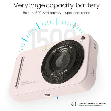 48MP Digital Camera with 16x Zoom & AF Autofocus - Full HD Vlogging Camera for Beginners & Kids(Green).