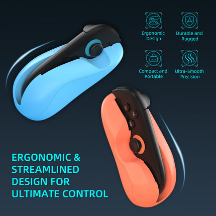 Ergonomic Mouse Grip for Nintendo Switch Joy-Con - 2-Pack Controller Holder (black).