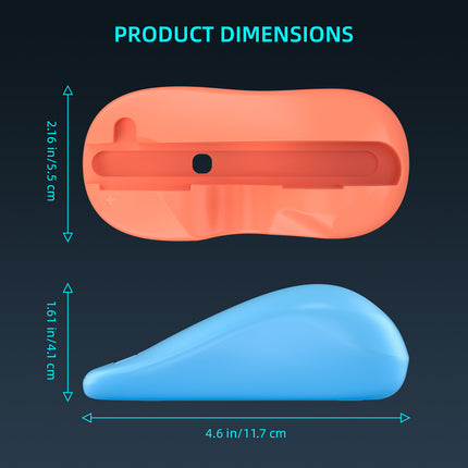 Ergonomic Mouse Grip for Nintendo Switch Joy-Con - 2-Pack Controller Holder (black).