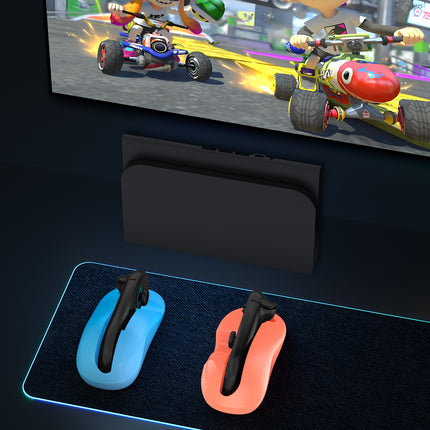 Ergonomic Mouse Grip for Nintendo Switch Joy-Con - 2-Pack Controller Holder (Orange Blue).