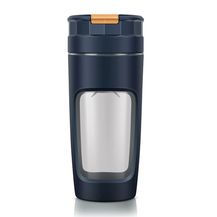 Large 600ML Portable Blender - USB-C Rechargeable Smoothie Maker with 4 Stainless Steel Blades(blue).