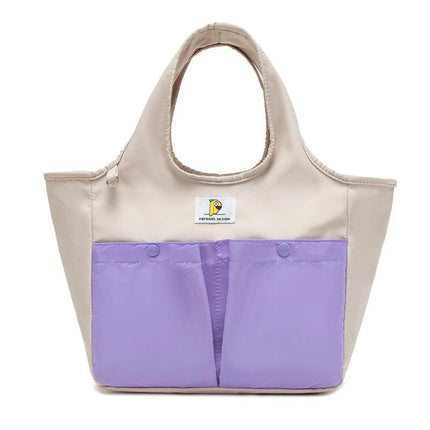 Insulated Lunch Tote Bag - Large Capacity, Multi-Pocket, Waterproof & Stain-Resistant Lining(Beige).