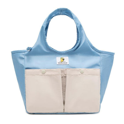 Insulated Lunch Tote Bag - Large Capacity, Multi-Pocket, Waterproof & Stain-Resistant Lining(blue).