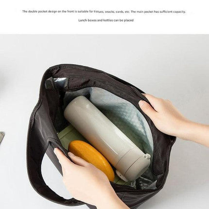 Insulated Lunch Tote Bag - Large Capacity, Multi-Pocket, Waterproof & Stain-Resistant Lining(blue).