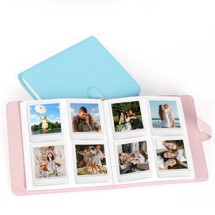 PU Leather Instant Photo Album - Holds 288 Photos, Compatible with Instax Square & Mini Films(pink).