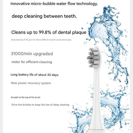 2-in-1 Sonic Electric Toothbrush & Power Flosser Kit - 3 Modes, 31000VPM, IPX7 Waterproof, with Travel Case(white+50pcs dental floss replacement heads).