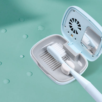 Portable UVC Toothbrush Sterilizer Case with Drying Fan - USB-C Rechargeable, 5-Minute Fast Disinfection(pink).