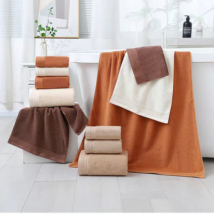 Luxury Combed Cotton Towel Collection - Highly Absorbent, Soft & Durable for Bath, Hand, and Face(Beige).