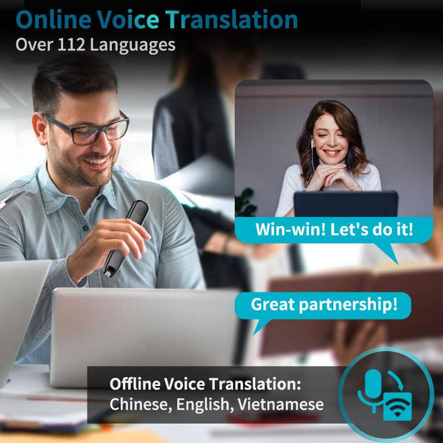 Smart AI Scan & Voice Translator Pen - 112+ Languages, Offline Mode, HD Touchscreen & Dictionary(black).