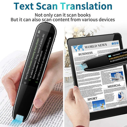 Smart AI Scan & Voice Translator Pen - 112+ Languages, Offline Mode, HD Touchscreen & Dictionary(black).