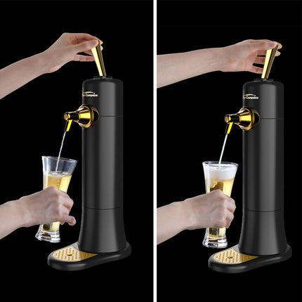 Ultrasonic Beer Foam Creator & Dispenser - Portable Tap for Canned & Bottled Beer with Cooling System(black).