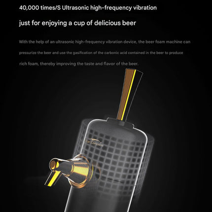 Ultrasonic Beer Foam Creator & Dispenser - Portable Tap for Canned & Bottled Beer with Cooling System(black).