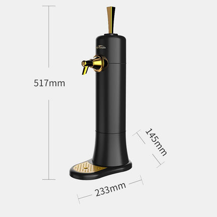 Ultrasonic Beer Foam Creator & Dispenser - Portable Tap for Canned & Bottled Beer with Cooling System(black).