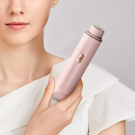 2-in-1 Women's Electric Body Shaver & Facial Trimmer - IPX7 Waterproof, Dual Head with Ceramic Blades, USB Rechargeable(Pink).