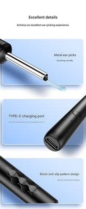 Smart Visual Ear Cleaner with HD WiFi Camera - Gentle Silicone Tips, USB-C Rechargeable Otoscope for Safe Ear Wax Removal(White Premium Edition).