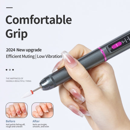 Professional Electric Nail Drill Pen Kit - 3-Speed, Bidirectional, Rechargeable Manicure & Pedicure Tool(Silver Gray).