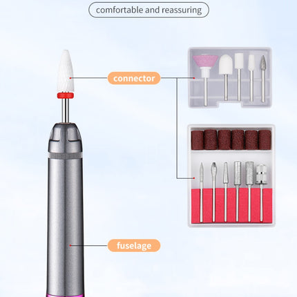 Professional Electric Nail Drill Pen Kit - 3-Speed, Bidirectional, Rechargeable Manicure & Pedicure Tool(Silver Gray).