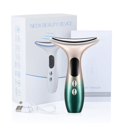Multi-Function Neck & Face Beauty Device - 4-in-1 LED Light Therapy, EMS Lifting & Anti-Wrinkle Massager(Gradient).