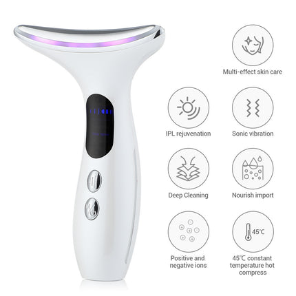 Multi-Function Neck & Face Beauty Device - 4-in-1 LED Light Therapy, EMS Lifting & Anti-Wrinkle Massager(Gradient).
