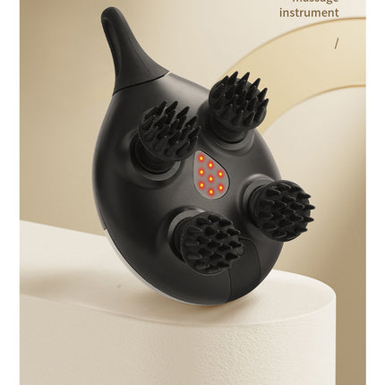 Intelligent 3D Electric Head & Scalp Massager - 7 Massage Techniques, IPX7 Waterproof, Rechargeable(Yellow).