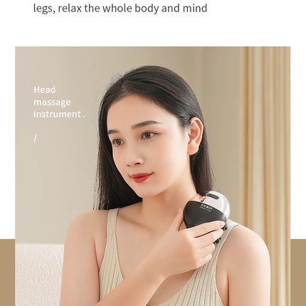 Intelligent 3D Electric Head & Scalp Massager - 7 Massage Techniques, IPX7 Waterproof, Rechargeable(Yellow).