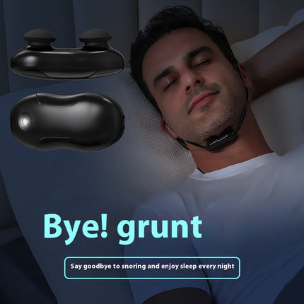 Smart Anti-Snoring Throat Massager - AI-Powered Vibration Sleep Aid, USB-C Rechargeable & Portable(black).