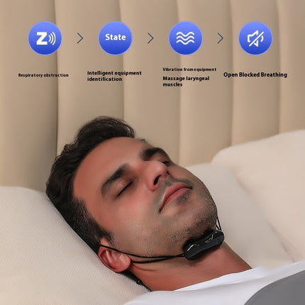 Smart Anti-Snoring Throat Massager - AI-Powered Vibration Sleep Aid, USB-C Rechargeable & Portable(black).