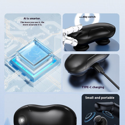 Smart Anti-Snoring Throat Massager - AI-Powered Vibration Sleep Aid, USB-C Rechargeable & Portable(black).