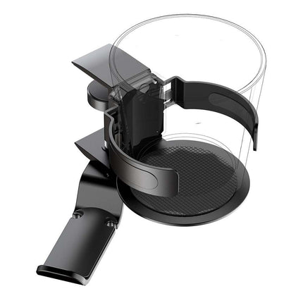 Two desktop clip-on cup holders and headphone hanger - adjustable, non-slip silicone, maximum load 15KG(black).
