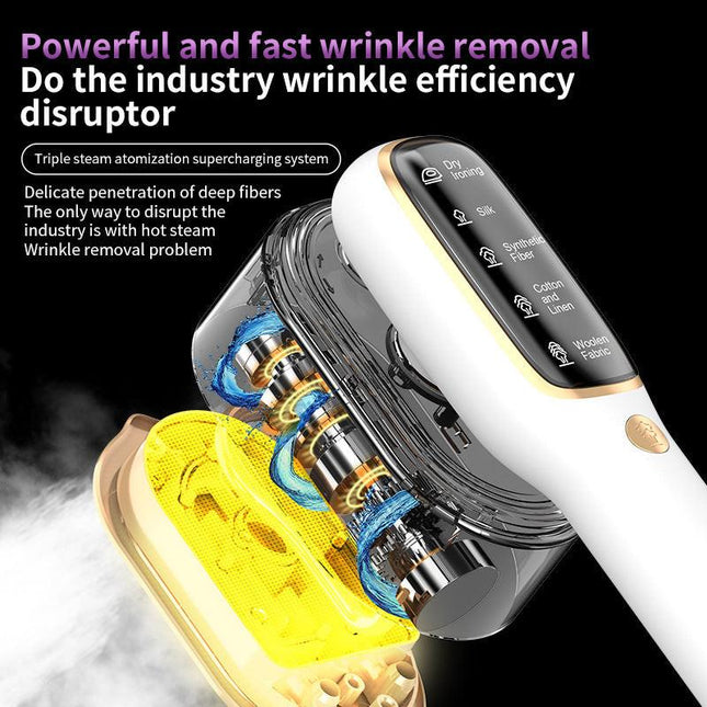 Portable Handheld Garment Steamer & Mini Iron - Smart Temperature Control, Rapid Heating & Powerful Steam for All Fabrics(White).