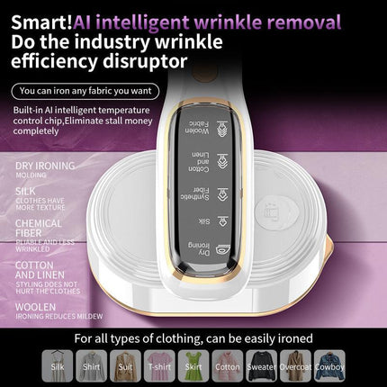 Portable Handheld Garment Steamer & Mini Iron - Smart Temperature Control, Rapid Heating & Powerful Steam for All Fabrics(White).