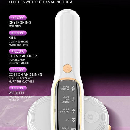 Portable Handheld Garment Steamer & Mini Iron - Smart Temperature Control, Rapid Heating & Powerful Steam for All Fabrics(White).