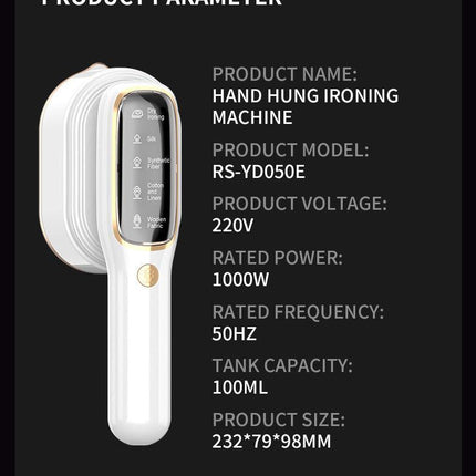 Portable Handheld Garment Steamer & Mini Iron - Smart Temperature Control, Rapid Heating & Powerful Steam for All Fabrics(White).