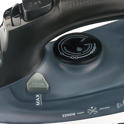 Powerful 2200W Electric Steam Iron with Ceramic Soleplate & Vertical Steam Function(blue).