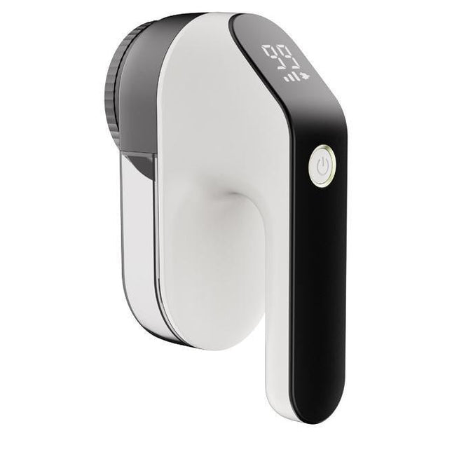 Rechargeable Electric Fabric Shaver - Powerful Lint Remover with Dual-Ring Blades & Ergonomic Design(black and white).