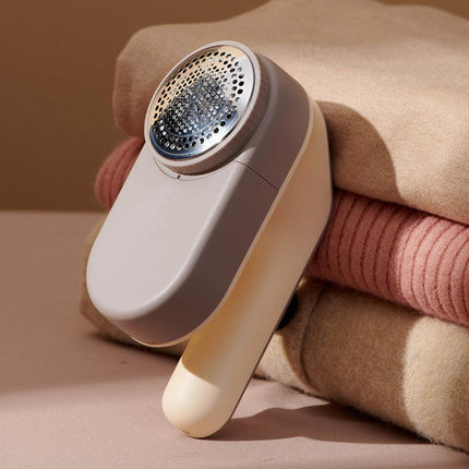 Rechargeable Electric Fabric Shaver - Powerful Lint Remover with Dual-Ring Blades & Ergonomic Design(black and white).