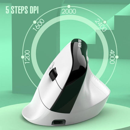Two Ergonomic Vertical Wireless Mouse - Dual Mode (2.4G & Bluetooth), 5 Adjustable DPI, Silent Clicks, Rechargeable(black).