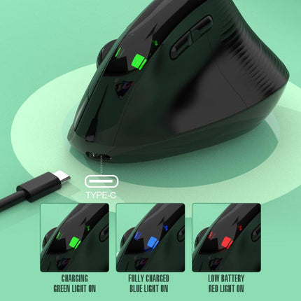 Two Ergonomic Vertical Wireless Mouse - Dual Mode (2.4G & Bluetooth), 5 Adjustable DPI, Silent Clicks, Rechargeable(white).