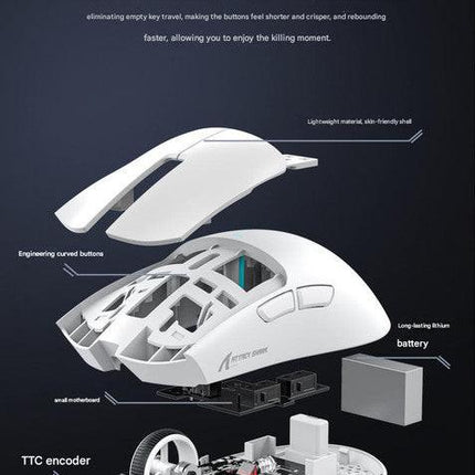 High-Performance Tri-Mode Wireless Gaming Mouse - 22000 DPI, Rechargeable, with RGB Charging Dock(red).
