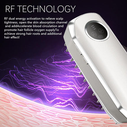 Advanced 4-in-1 Hair Growth Comb with LLLT, RF, EMS & Vibration Massage(White).