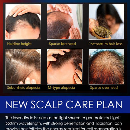 Advanced 4-in-1 Hair Growth Comb with LLLT, RF, EMS & Vibration Massage(White).