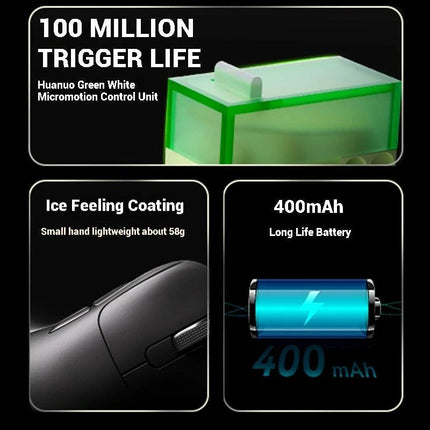 Tri-Mode Wireless Gaming Mouse with 8000Hz Polling Rate, PAW3950 Sensor & Magnetic Charging Dock(Orange).