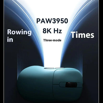 Tri-Mode Wireless Gaming Mouse with 8000Hz Polling Rate, PAW3950 Sensor & Magnetic Charging Dock(Blue).