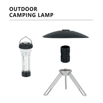 Portable Outdoor Camping Lantern with Tripod Stand, Soft Light Diffuser & USB-C Charging(black).