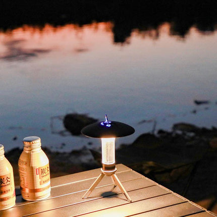 Portable Outdoor Camping Lantern with Tripod Stand, Soft Light Diffuser & USB-C Charging(black).